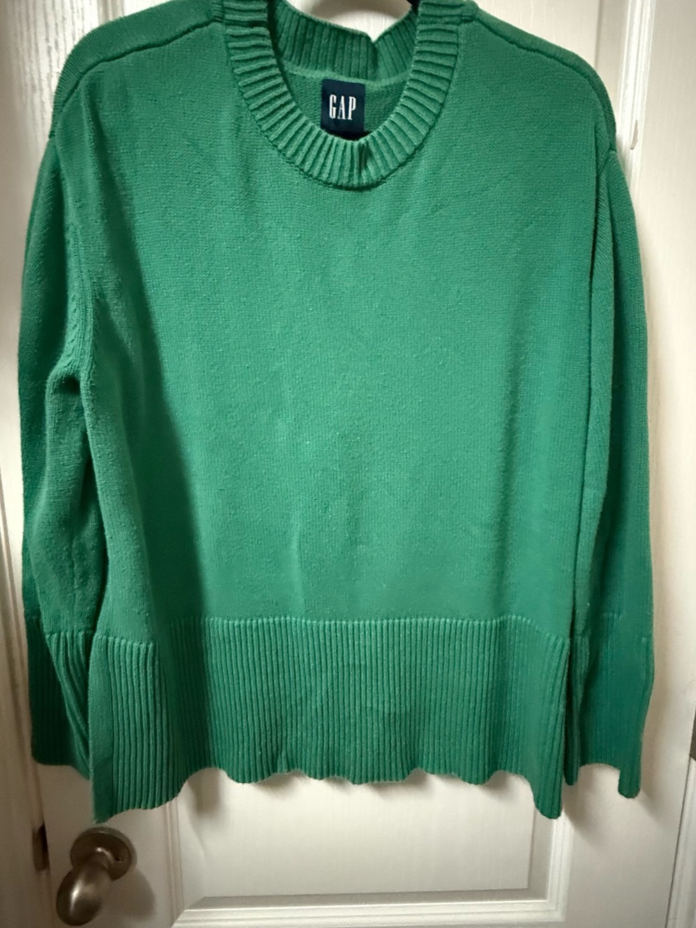 GAP Emerald Green Ribbed Crewneck Sweater